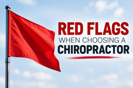 Red warning flag representing red flags to watch for when choosing a chiropractor.